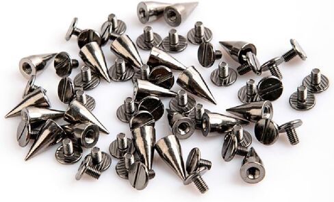 RUBYCA 50 Sets 14MM Gold Color Bullet Cone Spike and Stud Metal Screw Back for DIY Leather-craft in Kuwait