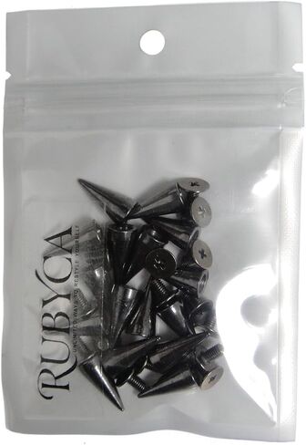RUBYCA 50 Sets 14MM Gold Color Bullet Cone Spike and Stud Metal Screw Back for DIY Leather-craft in Kuwait
