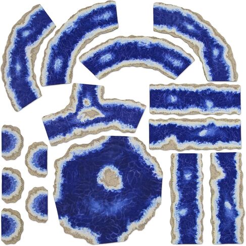 Stratagem Rushing Waters Wargaming Rivers & Lake Neoprene Battlemat Terrain - 15 Pieces! Over 12 feet of 4" Wide Rivers - Suits Grass, Snow, Desert and Other Tabletop Gaming Biome Scenery in Saudi Arabia