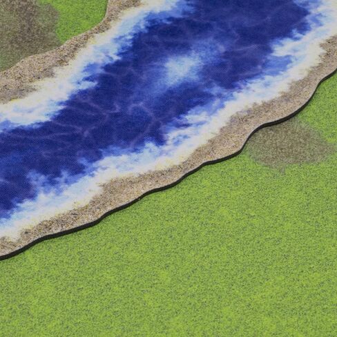 Stratagem Rushing Waters Wargaming Rivers & Lake Neoprene Battlemat Terrain - 15 Pieces! Over 12 feet of 4" Wide Rivers - Suits Grass, Snow, Desert and Other Tabletop Gaming Biome Scenery in Saudi Arabia