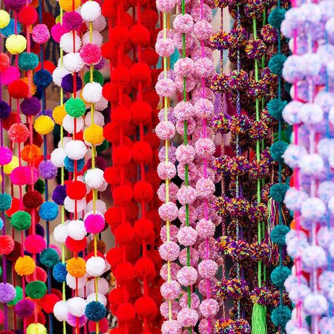 6 Size Pompom Maker Fluff Ball Waver with 12 Colors Acrylic Yarn Skeins Thread Cutter Scissors DIY Wool Knitting Craft Tool Set for Christmas Xmas Birthday Baby Shower Wedding Decoration in Saudi Arabia