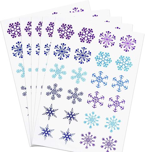 TUPARKA 960 Pcs Snowflake Stickers for Frozen Birthday Party Supplies, Christmas Winter Birthday Party Decor Craft Supplies,12 Different Designs in Saudi Arabia