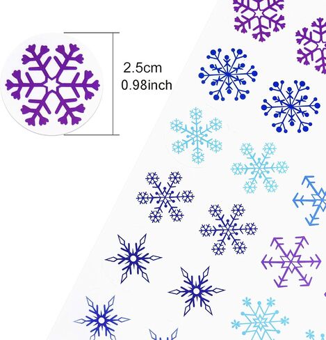 TUPARKA 960 Pcs Snowflake Stickers for Frozen Birthday Party Supplies, Christmas Winter Birthday Party Decor Craft Supplies,12 Different Designs in Saudi Arabia