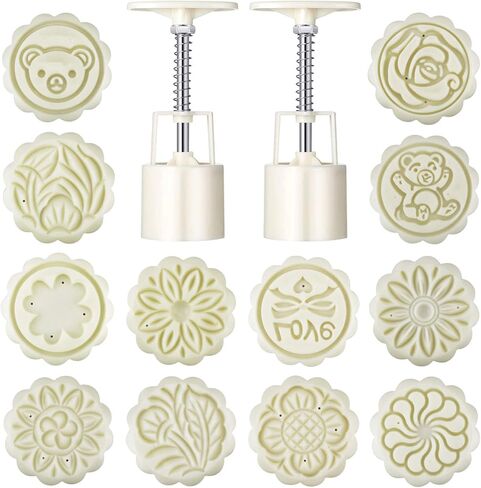 مجموعة قوالب كرات الاستحمام الفوارة مكونة من 16 قطعة تتضمن قطعتين من كرات الاستحمام الفوارة و14 قطعة من الطوابع بأنماط مختلفة لطوابع البسكويت والمعجنات وصانع كعك القمر وكرات الاستحمام الفوارة in Kuwait