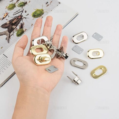 AUEAR، 12 حزمة من الفضة قفل بدوره قفل الأجهزة محفظة إغلاق المزالج حقيبة يد تويست قفل السحابات DIY بها بنفسك حقيبة يد مشروع الحرفية in Kuwait