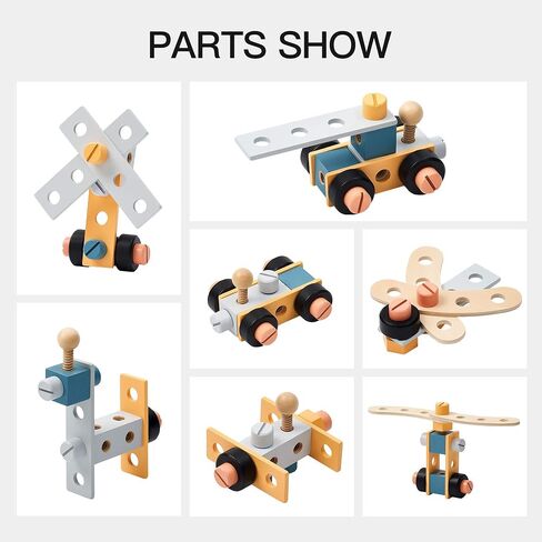 ROBOTIME Wooden Tool Bench for Kids Toy Play Workbench Workshop with Tools Set, Creative Wood Construction Tool Bench Toy for 3 4 5 Year Old Boys Girls in Saudi Arabia