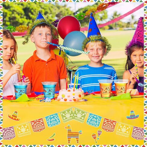 100 Pcs 12 oz Let's Fiesta Plastic Cups Mexican Cups Cinco De Mayo Party Decorations Fiesta Disposable Plastic Cups Mexican Theme Taco Party Birthday Halloween Day of the Dead (Bright Style) in Kuwait