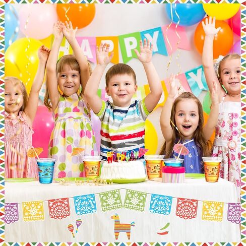 100 Pcs 12 oz Let's Fiesta Plastic Cups Mexican Cups Cinco De Mayo Party Decorations Fiesta Disposable Plastic Cups Mexican Theme Taco Party Birthday Halloween Day of the Dead (Bright Style) in Kuwait