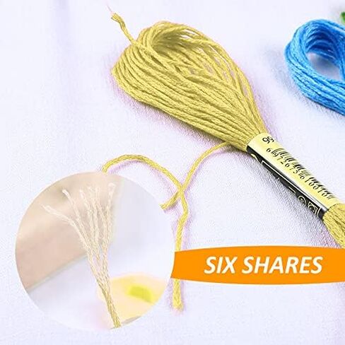 Embroidery Floss Kit-24 Skeins Premium Cross Stitch Thread for Knitting, Embroidery Stitching and Cross Stitch Project (Light Yellow) in Saudi Arabia