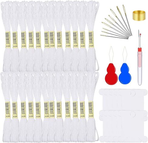 Embroidery Floss Kit-24 Skeins Premium Cross Stitch Thread for Knitting, Embroidery Stitching and Cross Stitch Project (Light Yellow) in Saudi Arabia