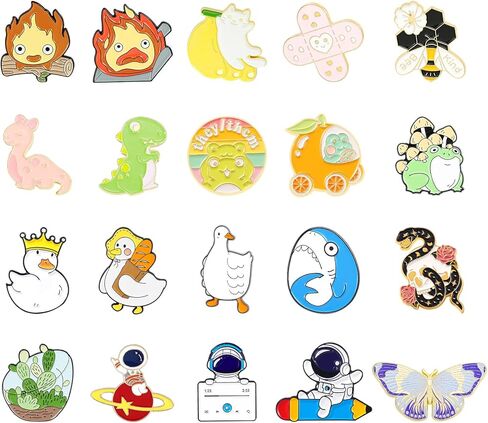 Cute Enamel Pins for Backpacks, Funny Enamel Pins Aesthetic Bulk Set Anime Lapel Badges Brooches Pins for Women, Bag,Clothes,Jackets, Hats, Kids, Girls, Gifts (Random Style) in Kuwait