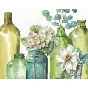 TISHIRON طلاء يدوي بالأرقام، طلاء الزهور بالأرقام، برطمانات مزهرية للبالغين، طلاء للكبار بالأرقام، للأطفال على القماش، طلاء بنمط تجريدي بالأرقام للبالغين المبتدئين 16 × 20 بوصة in Kuwait