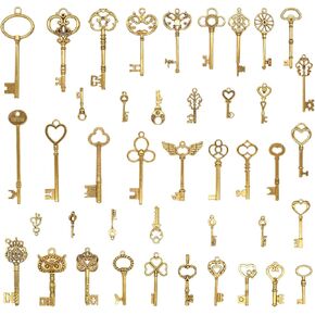 42pcs Mixed Vintage Skeleton Keys, 42 Styles Key, Each 1piece