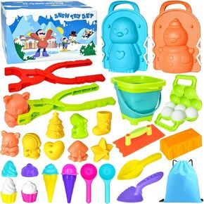 ألعاب الثلج أكلاراسترا للأطفال الصغار - صانع كرات الثلج لعبة الشتاء في الهواء الطلق للأطفال، صانعي كرات الثلج على شكل قلب، قوالب الثلج البطريق رجل الثلج، طقم حصن من الطوب الثلجي، ألعاب شتوية للأطفال الذين تتراوح أعمارهم بين 4-8 و3-5 in Kuwait