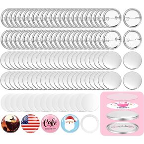 330 قطعة من مستلزمات صناعة الأزرار الفارغة، 1 بوصة أجزاء أزرار شارة دائرية، مجموعة أدوات صنع دبابيس الأزرار المعدنية لآلة صنع الأزرار، صور الصور، مستلزمات الحرف اليدوية، المشروعات المدرسية in Kuwait