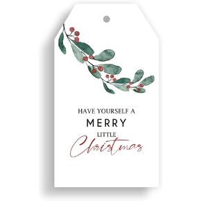 Whaline 100Pcs Merry Christmas Paper Gift Tags with Hemp Rope Red Black Plaid Snowflake Holiday Hanging Labels Xmas Seasonal Wish Labels, Pre-Punched with Holes in Kuwait