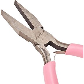 SUNNYCLUE 4.5 Inch Flat Nose Pliers Mini Precision Pliers Wire Bending Wrapping Forming Tools for DIY Jewelry Making Hobby Projects Pink