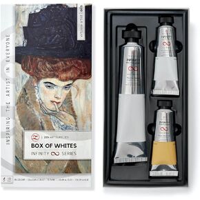 Professional Oil Paint Set - 8 x Large 50ml Tubes - Non Toxic Oil Paints for Artists, Eco-Conscious. Lightfast Oil Colors with Exceptional Pigment Load - Essential Palette
