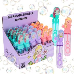 JOYYPOP 24 Pack Mini Bubble Wands Set 4 Colors for Kids Party Favors Bubble Wands Summer Gifts for Boys Girls Themed Birthday Party