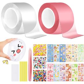 دراجون فلاي دريمز مجموعة فقاعات شريط نانو، عبوة من 2 بالون فقاعات بلاستيكي سحري بشريط نانو، مجموعة الحرف اليدوية ذاتية الصنع، هدايا الحفلات ولعبة فيدجيت للاطفال والبنات والاولاد والبالغين in Kuwait