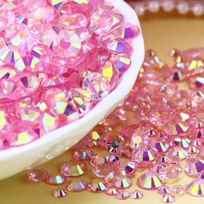 3000PCS Flatback Rhinestones, Light Pink Flatback Rhinestones for Crafts, 2mm 3mm 4mm 5mm 6mm Resin Jelly AB Rhinestone Gems for Tumblers, Mugs, Bottles, Nail Art