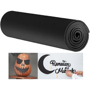 ملاءات إسفنجية إيفا كبيرة جدًا مقاس 16 بوصة × 197 بوصة - وسادة إسفنجية عالية الكثافة - حشوة لفافة إسفنجية إيفا كثيفة 4 مم - ورقة إسفنجية سوداء سميكة للأطفال والكبار، مشروع فني لزي الهالوين in Kuwait