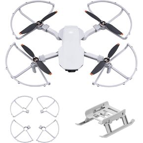 HeiyRC Mini 4K 2 SE Propellers Propeller Guard Landing Gear Leg Propeller Holder 16 Pcs Blades, 4 in 1 Bundle for DJI Mavic Mini 2 SE/Mini 4K/Mini SE/Mini 2 Fly More Combo Drone Accessories Set
