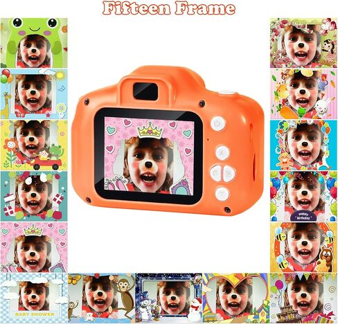 كاميرا رقمية للأطفال من SUNCITY، هدايا عيد الميلاد للأولاد من سن 3 إلى 9 سنوات، كاميرات فيديو رقمية عالية الدقة للأطفال الصغار، لعبة محمولة لعمر 3 4 5 6 7 8 سنوات مع بطاقة SD سعة 32 جيجابايت - برتقالية in Kuwait