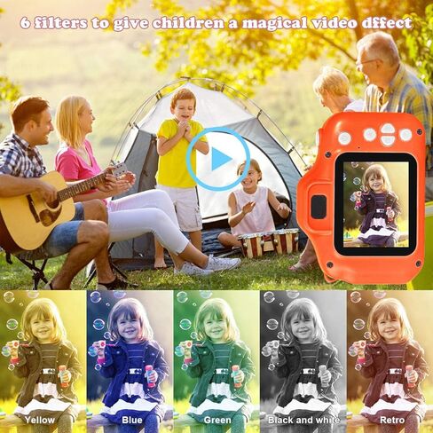 كاميرا رقمية للأطفال من SUNCITY، هدايا عيد الميلاد للأولاد من سن 3 إلى 9 سنوات، كاميرات فيديو رقمية عالية الدقة للأطفال الصغار، لعبة محمولة لعمر 3 4 5 6 7 8 سنوات مع بطاقة SD سعة 32 جيجابايت - برتقالية in Kuwait