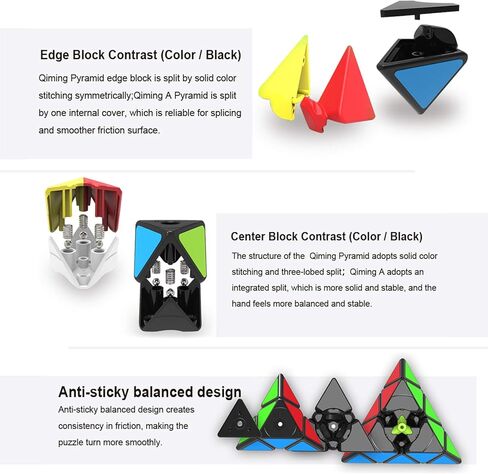 Speed Cube Set, Infinity Cube, Magic Cube 2x2,3x3,Pyramid,Megaminx Puzzle Cube Toy for Children Adults, Pack of 5 in Kuwait