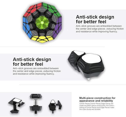 Speed Cube Set, Infinity Cube, Magic Cube 2x2,3x3,Pyramid,Megaminx Puzzle Cube Toy for Children Adults, Pack of 5 in Kuwait