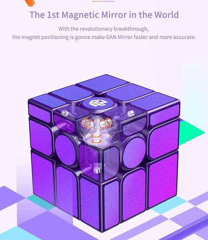 CuberShop GAN Mirror M Cube مطلي بالأشعة فوق البنفسجية، إصدار جديد 2022، مكعب مرآة مغناطيسي GAN، ألغاز مكعب سرعة مغناطيسي 3x3 2022، مكعب مضحك باللون الأرجواني، مكعب سحري غير منتظم GAN في 2022 in Kuwait