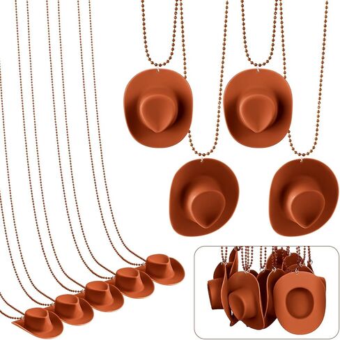 Tudomro 24 Pcs Cowgirl Cowboy Hat Necklaces Cowboy Party Favors Mini Cowboy Hats Necklaces with Western Cowboy Cowgirl Hat Beads Bachelorette Birthday Mardi Gras Party Accessories (Hot Style) in Kuwait
