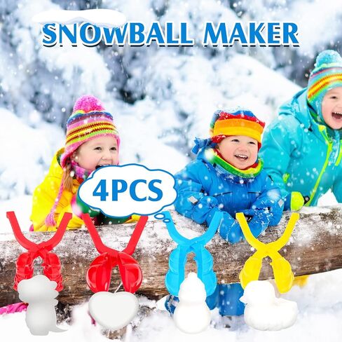4 Pieces Winter Snow Toys Kit Snow Ball Maker Shape Snow Snowball Maker Snow Maker Outdoor Winter Play Snow Toys for Outdoor Activities (Soccer) in Saudi Arabia
