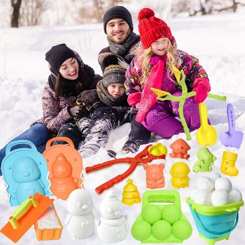 ألعاب الثلج أكلاراسترا للأطفال الصغار - صانع كرات الثلج لعبة الشتاء في الهواء الطلق للأطفال، صانعي كرات الثلج على شكل قلب، قوالب الثلج البطريق رجل الثلج، طقم حصن من الطوب الثلجي، ألعاب شتوية للأطفال الذين تتراوح أعمارهم بين 4-8 و3-5 in Kuwait