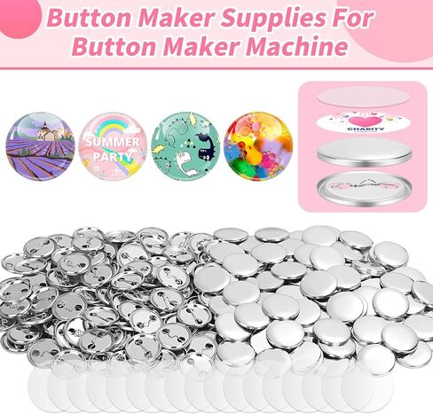 330 قطعة من مستلزمات صناعة الأزرار الفارغة، 1 بوصة أجزاء أزرار شارة دائرية، مجموعة أدوات صنع دبابيس الأزرار المعدنية لآلة صنع الأزرار، صور الصور، مستلزمات الحرف اليدوية، المشروعات المدرسية in Kuwait