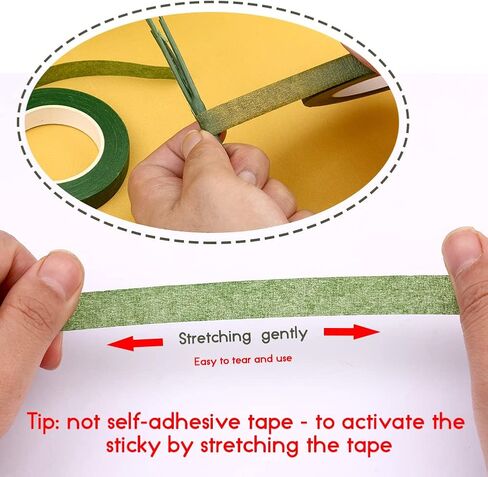 شريط وسلك زهور من فادوب، مجموعة أدوات ترتيب الزهور، شريط زهور أخضر، شريط زهور أخضر 22 مقياس، سلك زهور وقاطع أسلاك لتغليف الزهور، مشغولات يدوية لترتيب الزهور in Kuwait