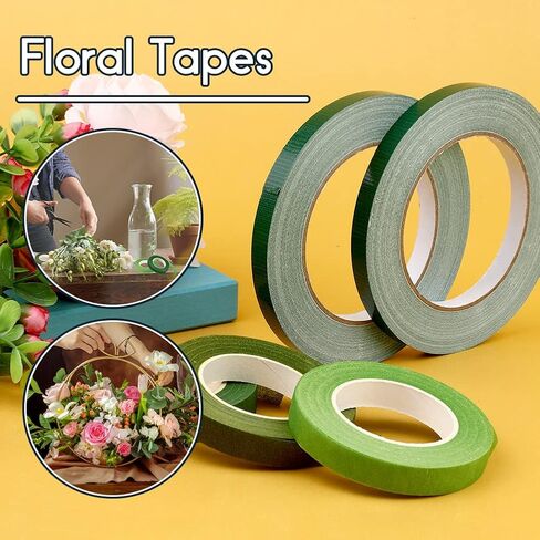 شريط وسلك زهور من فادوب، مجموعة أدوات ترتيب الزهور، شريط زهور أخضر، شريط زهور أخضر 22 مقياس، سلك زهور وقاطع أسلاك لتغليف الزهور، مشغولات يدوية لترتيب الزهور in Kuwait