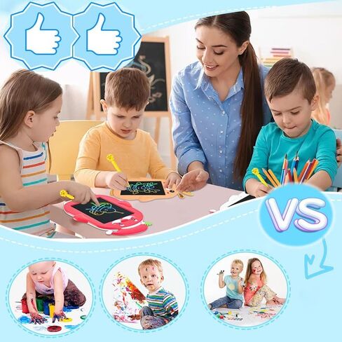 ريكيمان 8.5 بوصة تابلت كتابة للأطفال، لوحة رسم إلكترونية تعليمية للأطفال، لوحة رسومات الشعار المبتكرة ذات الشاشة الملونة، لوحات رسومات الشعار المبتكرة والخربشة القابلة للمسح (أيل عيد الميلاد البني) in Kuwait