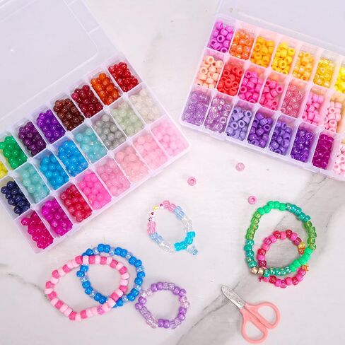 4 عبوات من QUEFE مكونة من 24 شبكة لتنظيم الخرز وتخزينه، صندوق منظم بلاستيكي مع مقسم قابل للإزالة، صندوق منظم للحرف اليدوية للمجوهرات والأجزاء الصغيرة والوجبات الخفيفة، مع 8 أوراق من ملصقات الملصقات in Kuwait