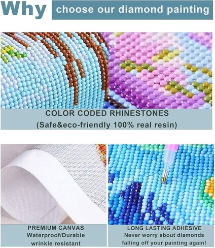 Ksabdfu 5D Diamond Art Kits Ariel Princess Diamond Art for Adults Cross Stitch Kit for Wall Art 12 x 16 Inch in Kuwait