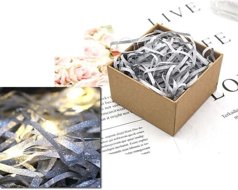 300 جرام من قصاصات ورق الرافية اللامعة المزخرفة، قصاصات مجعدة ممزقة لتغليف الهدايا وحشو السلة (ذهبي) in Kuwait