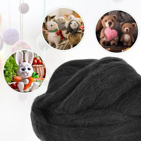 uxcell Needle Felting Wool, 3.5 Oz Nature Fibre Wool Yarn Roving for Wet Felting, Handcrafts, DIY Materials (Light Apricot White) in Kuwait