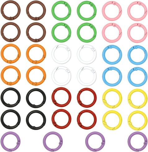 40 Pcs 10 Colors Round Spring O Rings, Trigger Spring Snap Clip Keyring Buckle Hooks O Rings Buckles for Keychains in Saudi Arabia