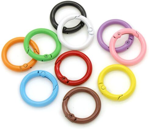 40 Pcs 10 Colors Round Spring O Rings, Trigger Spring Snap Clip Keyring Buckle Hooks O Rings Buckles for Keychains in Saudi Arabia