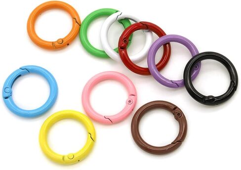 40 Pcs 10 Colors Round Spring O Rings, Trigger Spring Snap Clip Keyring Buckle Hooks O Rings Buckles for Keychains in Saudi Arabia