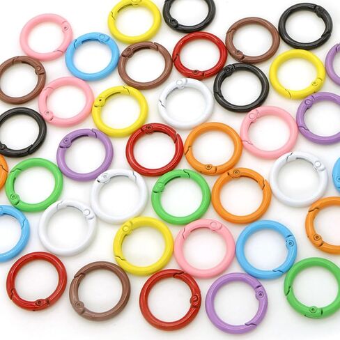 40 Pcs 10 Colors Round Spring O Rings, Trigger Spring Snap Clip Keyring Buckle Hooks O Rings Buckles for Keychains in Saudi Arabia