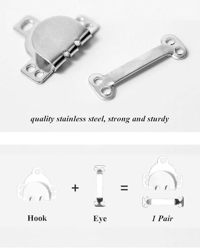 Kenkio 80 Pairs Sewing Hooks and Eyes Closure for Trousers, Skirt,Bra and Sewing DIY Craft,4 Colors in Kuwait