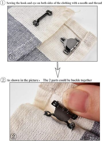 Kenkio 80 Pairs Sewing Hooks and Eyes Closure for Trousers, Skirt,Bra and Sewing DIY Craft,4 Colors in Kuwait