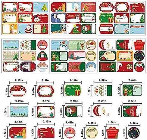 ملصقات هدايا لاصقة ذاتية اللصق من سنستيك بألوان متنوعة لعيد الميلاد المجيد، 108 ملصق in Kuwait